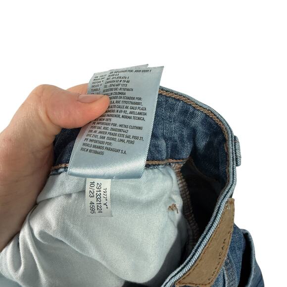 American Eagle High Rise Skinny Kick Jeans Medium Wash Stretch Womens 16 - Picture 8 of 8